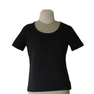 St. John Polka Dot Short  Sleeve Top